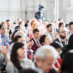 Audience at lecture during 4th GLP Open Science Meeting in Bern, Switzerland