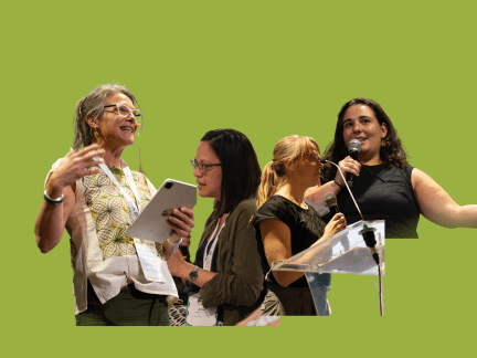 collage of 4 women speaking