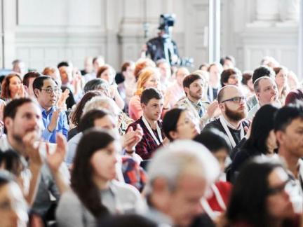Audience at lecture during 4th GLP Open Science Meeting in Bern, Switzerland